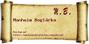 Manheim Boglárka névjegykártya